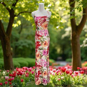 Iris Floral Maxi Dress Multicolor NWT Summer‎ Vacation Wedding Guest Cottagecore